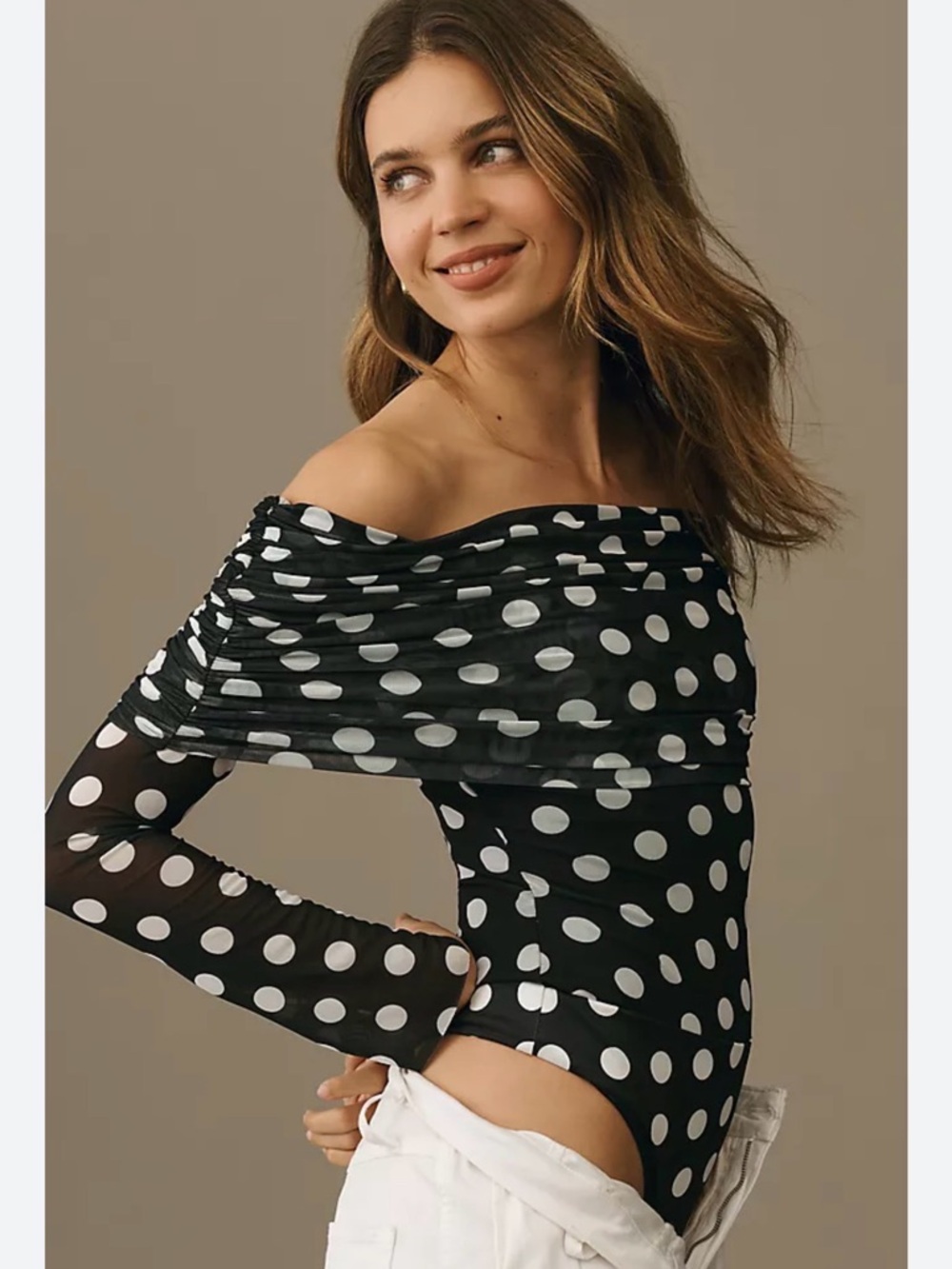 AFRM Black and White Polka Dot Dress